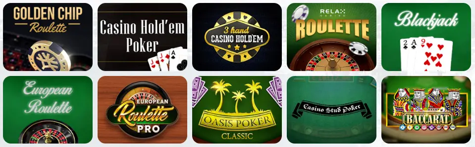 Jeux de table au JustBit Casino