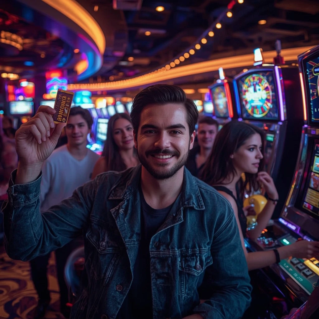 une personne tenant un bonus JustBit Casino