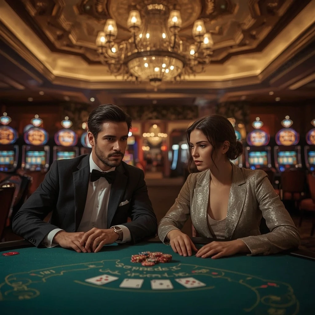 Deux joueurs de poker dans un JustBit Casino